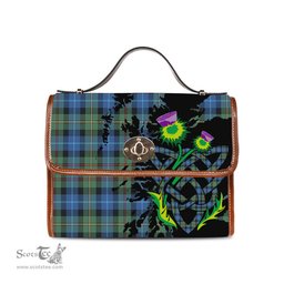 ScotsTee Shop Scottish Smith Ancient Clan Tartan Canvas Bag Celtic Knot and Thistle with Scotland Map Bag