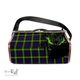 ScotsTee Shop Scottish Watson Modern Clan Tartan Canvas Bag Celtic Knot and Thistle with Scotland Map Bag