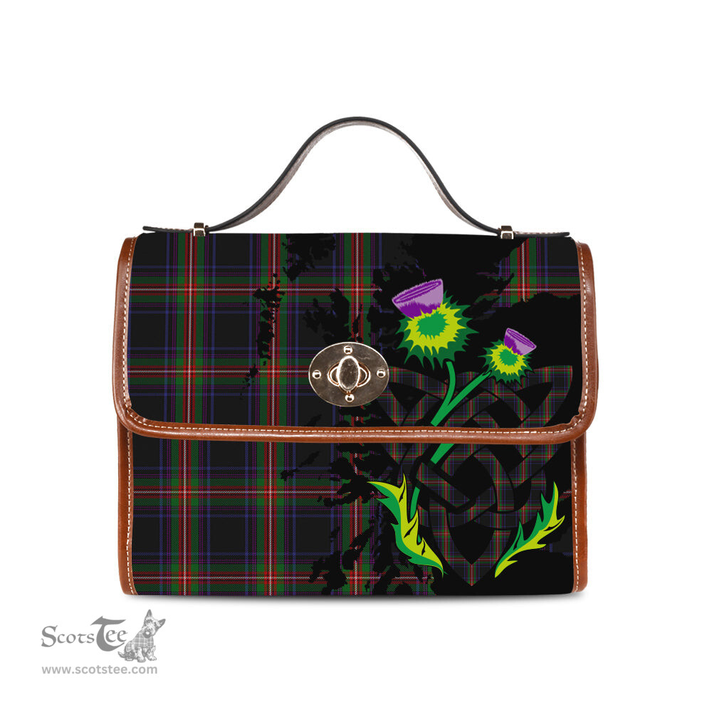 ScotsTee Shop Scottish Watt Clan Tartan Canvas Bag Celtic Knot and Thistle with Scotland Map Bag