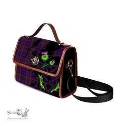 ScotsTee Shop Scottish Phillips Clan Tartan Canvas Bag Celtic Knot and Thistle with Scotland Map Bag