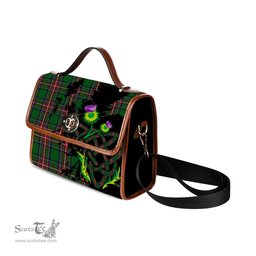 ScotsTee Shop Scottish Seller Clan Tartan Canvas Bag Celtic Knot and Thistle with Scotland Map Bag