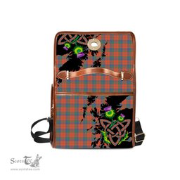 ScotsTee Shop Scottish Robertson Ancient Clan Tartan Canvas Bag Celtic Knot and Thistle with Scotland Map Bag