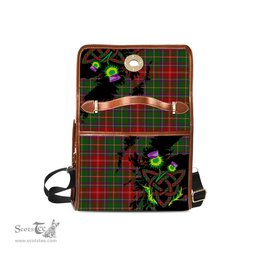 ScotsTee Shop Scottish Sommerville Clan Tartan Canvas Bag Celtic Knot and Thistle with Scotland Map Bag