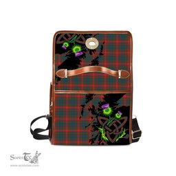 ScotsTee Shop Scottish Wilson Modern Clan Tartan Canvas Bag Celtic Knot and Thistle with Scotland Map Bag