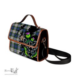 ScotsTee Shop Scottish Nova Scotia District Dress Clan Tartan Canvas Bag Celtic Knot and Thistle with Scotland Map Bag
