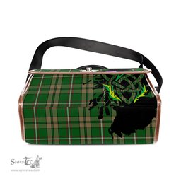 ScotsTee Shop Scottish O'Neill Clan Tartan Canvas Bag Celtic Knot and Thistle with Scotland Map Bag