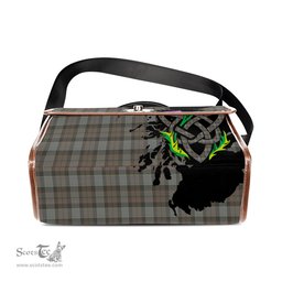 ScotsTee Shop Scottish Outlander Fraser Clan Tartan Canvas Bag Celtic Knot and Thistle with Scotland Map Bag