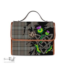 ScotsTee Shop Scottish Outlander Fraser Clan Tartan Canvas Bag Celtic Knot and Thistle with Scotland Map Bag