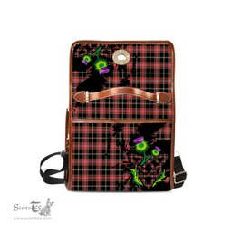 ScotsTee Shop Scottish Norwegian Night Clan Tartan Canvas Bag Celtic Knot and Thistle with Scotland Map Bag