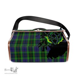 ScotsTee Shop Scottish Rutledge Clan Tartan Canvas Bag Celtic Knot and Thistle with Scotland Map Bag