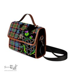ScotsTee Shop Scottish Stirling Bannockburn Clan Tartan Canvas Bag Celtic Knot and Thistle with Scotland Map Bag