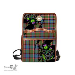 ScotsTee Shop Scottish Stirling Bannockburn Clan Tartan Canvas Bag Celtic Knot and Thistle with Scotland Map Bag