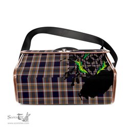 ScotsTee Shop Scottish Stewart Navy Clan Tartan Canvas Bag Celtic Knot and Thistle with Scotland Map Bag
