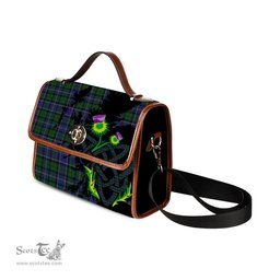 ScotsTee Shop Scottish Whitworth Clan Tartan Canvas Bag Celtic Knot and Thistle with Scotland Map Bag