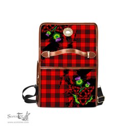 ScotsTee Shop Scottish Wemyss Modern Clan Tartan Canvas Bag Celtic Knot and Thistle with Scotland Map Bag