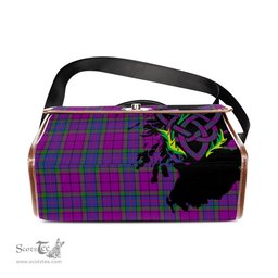 ScotsTee Shop Scottish Wardlaw Modern Clan Tartan Canvas Bag Celtic Knot and Thistle with Scotland Map Bag