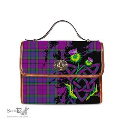ScotsTee Shop Scottish Wardlaw Modern Clan Tartan Canvas Bag Celtic Knot and Thistle with Scotland Map Bag
