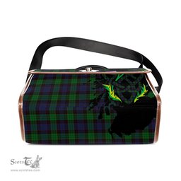 ScotsTee Shop Scottish Stewart Old Clan Tartan Canvas Bag Celtic Knot and Thistle with Scotland Map Bag