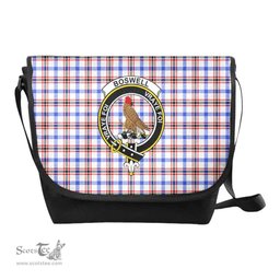 ScotsTee Shop Scottish Boswell Clan Crest Tartan Messenger Bag Plaid Shoulder Bag