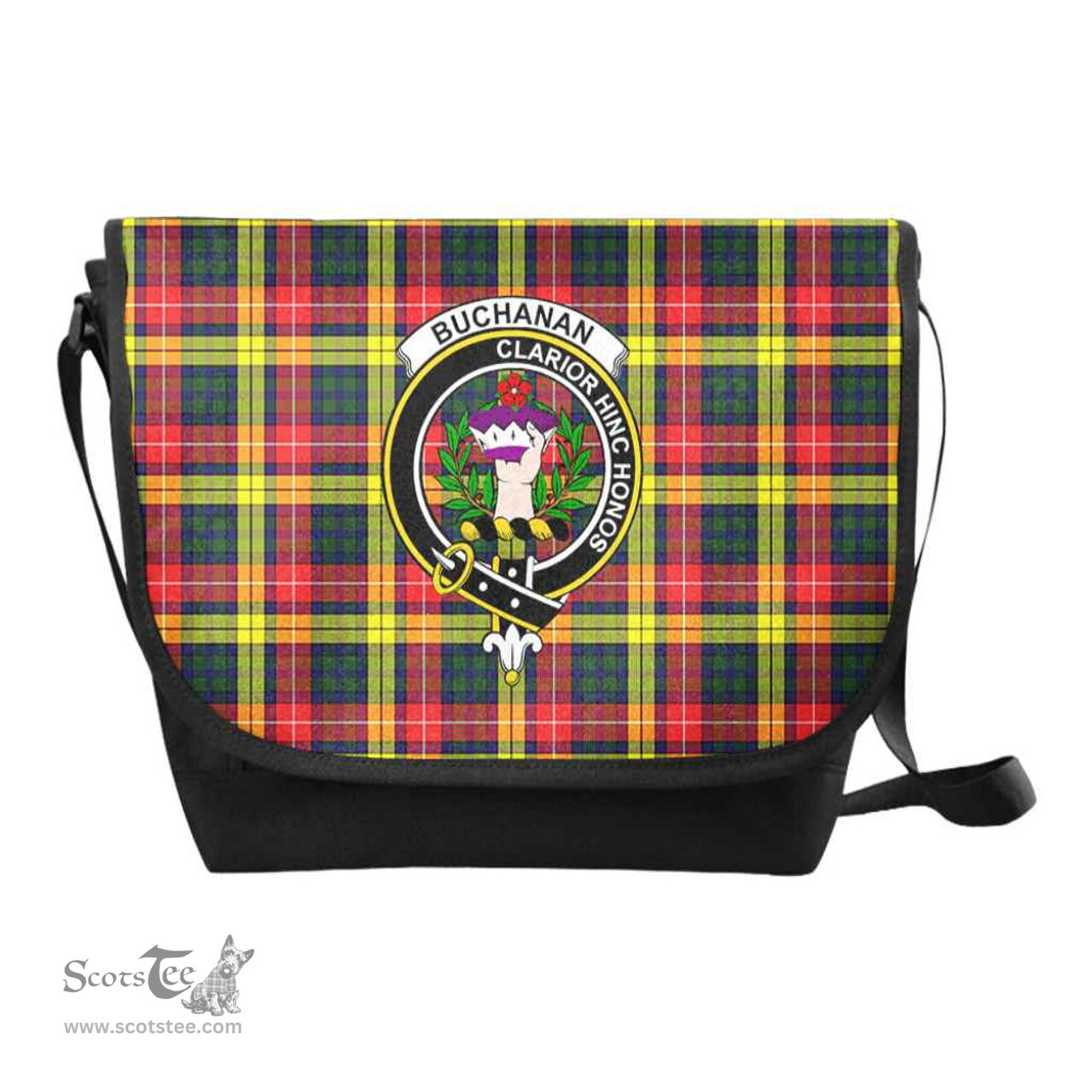 ScotsTee Shop Scottish Buchanan Clan Crest Tartan Messenger Bag Plaid Shoulder Bag