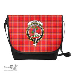 ScotsTee Shop Scottish Burnett Clan Crest Tartan Messenger Bag Plaid Shoulder Bag