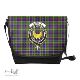 ScotsTee Shop Scottish Arnott Clan Crest Tartan Messenger Bag Plaid Shoulder Bag
