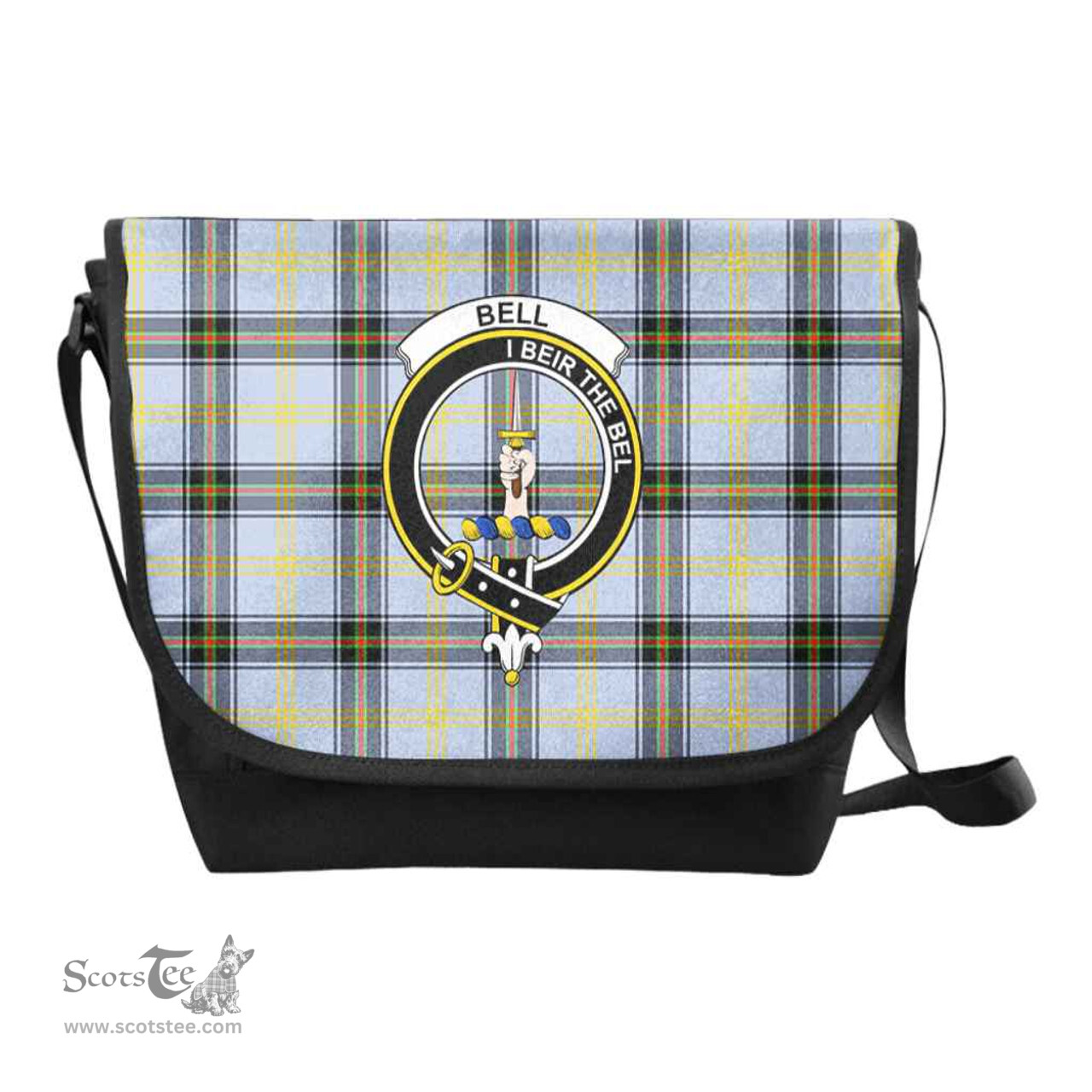 ScotsTee Shop Scottish Bell Clan Crest Tartan Messenger Bag Plaid Shoulder Bag