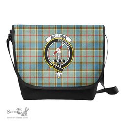 ScotsTee Shop Scottish Balfour Clan Crest Tartan Messenger Bag Plaid Shoulder Bag