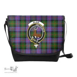 ScotsTee Shop Scottish Blair Clan Crest Tartan Messenger Bag Plaid Shoulder Bag