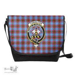 ScotsTee Shop Scottish Congilton Clan Crest Tartan Messenger Bag Plaid Shoulder Bag