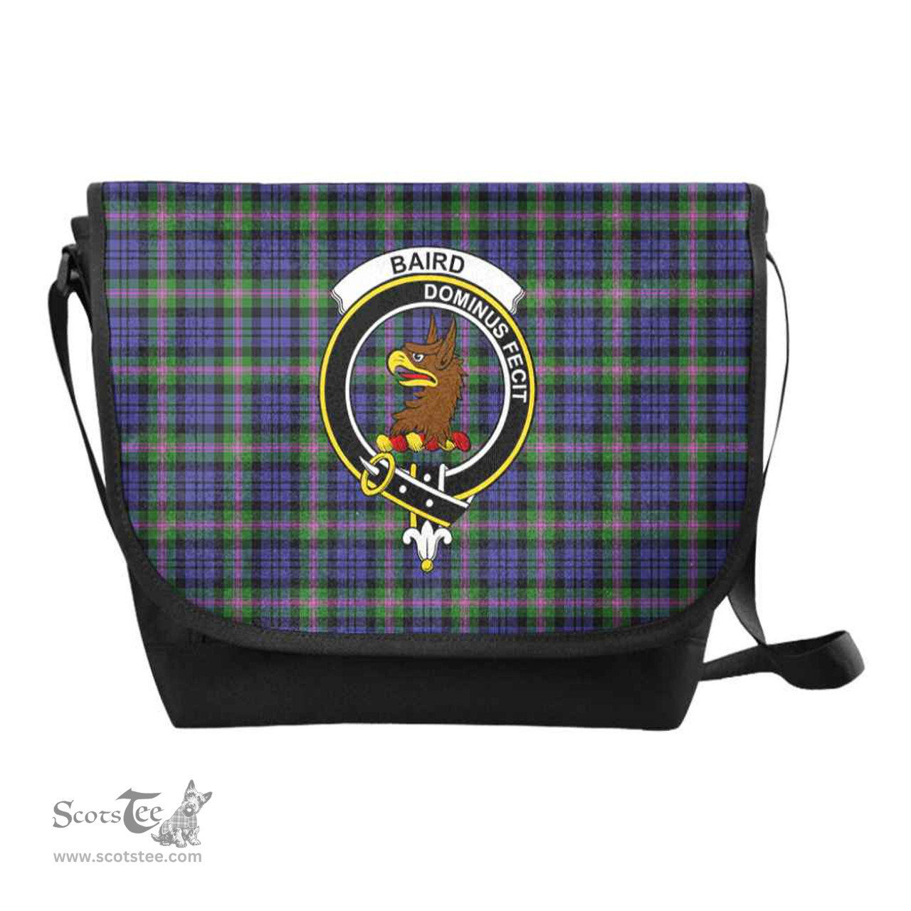 ScotsTee Shop Scottish Baird Clan Crest Tartan Messenger Bag Plaid Shoulder Bag