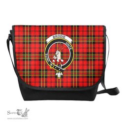 ScotsTee Shop Scottish Brodie Clan Crest Tartan Messenger Bag Plaid Shoulder Bag