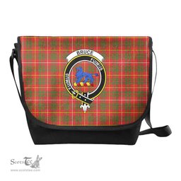 ScotsTee Shop Scottish Bruce Clan Crest Tartan Messenger Bag Plaid Shoulder Bag