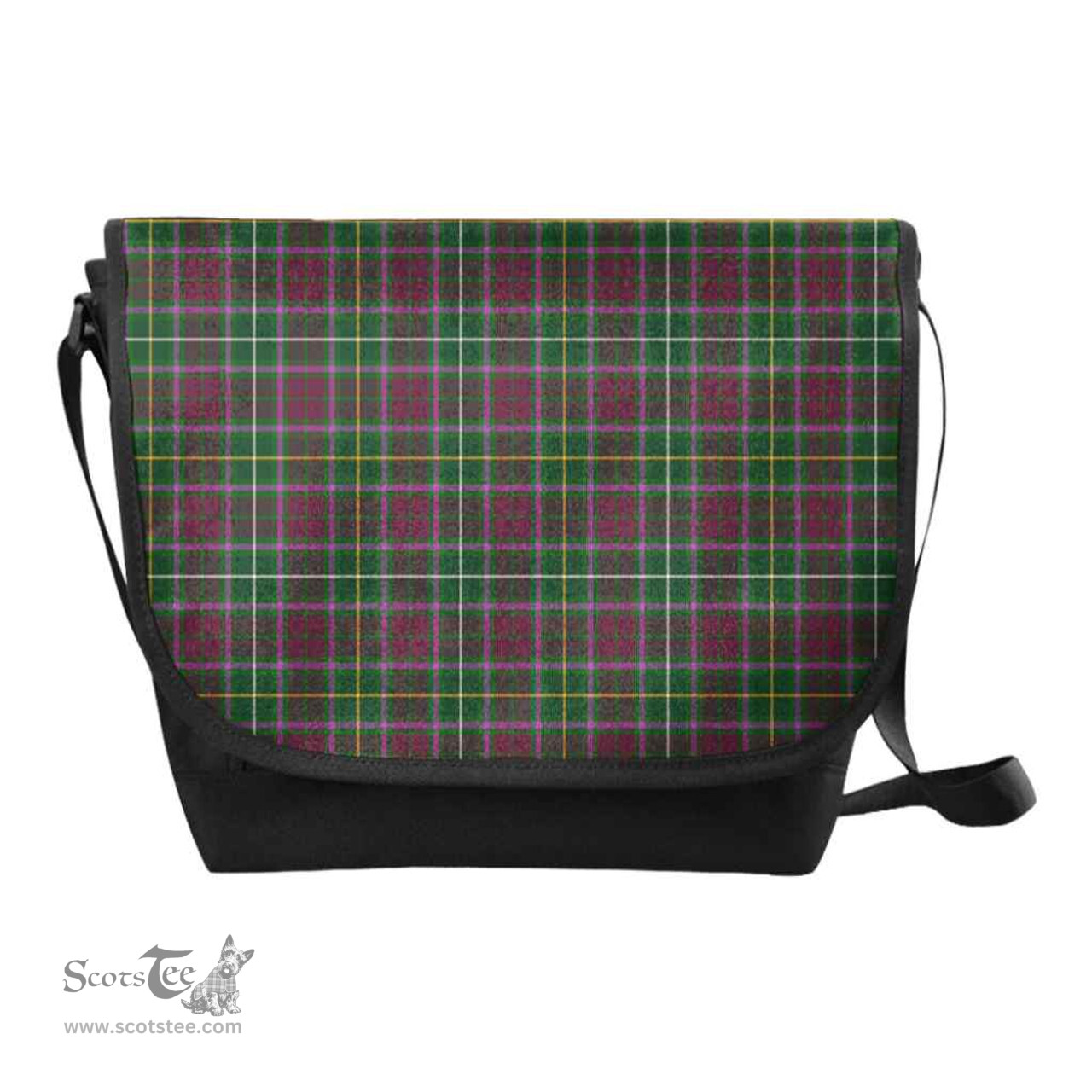 ScotsTee Shop Scottish Crosbie Clan Tartan Messenger Bag Plaid Shoulder Bag