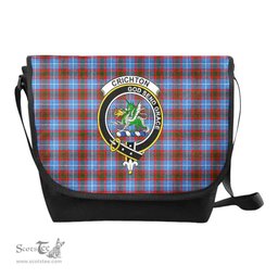 ScotsTee Shop Scottish Crichton Clan Crest Tartan Messenger Bag Plaid Shoulder Bag