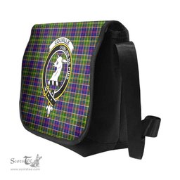 ScotsTee Shop Scottish Colville Clan Crest Tartan Messenger Bag Plaid Shoulder Bag