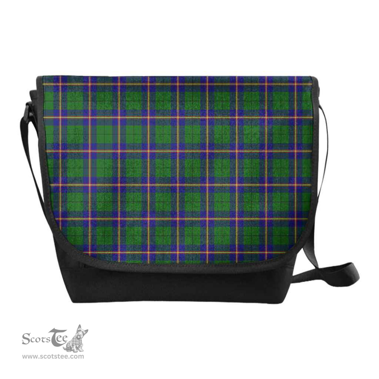ScotsTee Shop Scottish Carmichael Modern Clan Tartan Messenger Bag Plaid Shoulder Bag