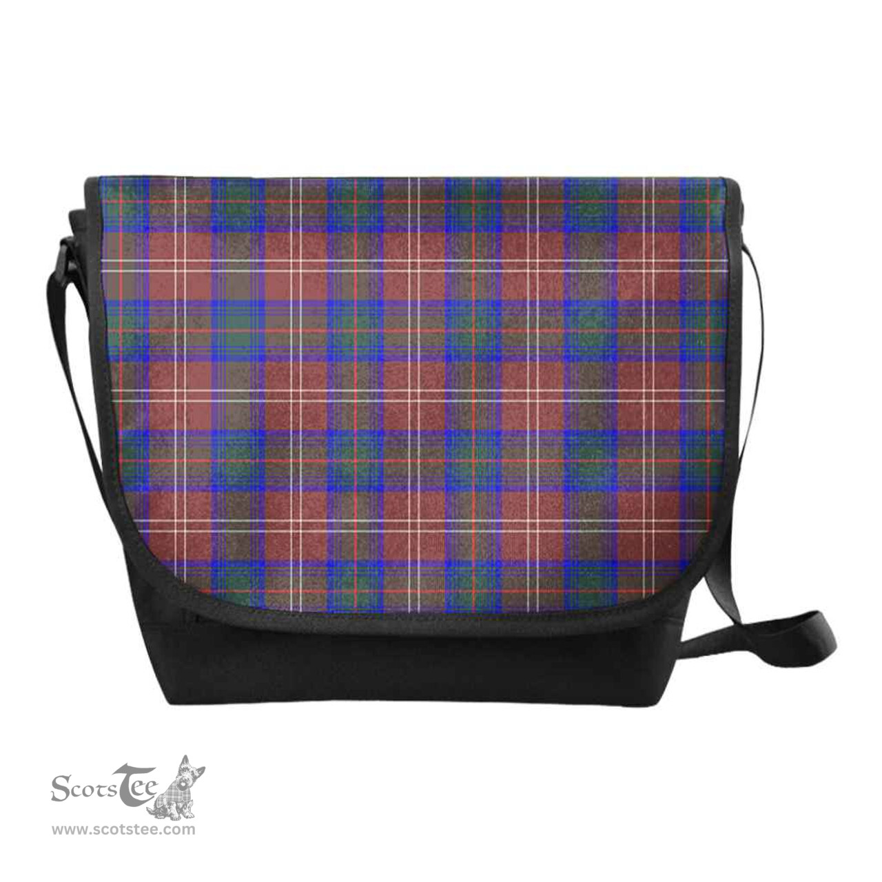ScotsTee Shop Scottish Chisholm Hunting Modern Clan Tartan Messenger Bag Plaid Shoulder Bag