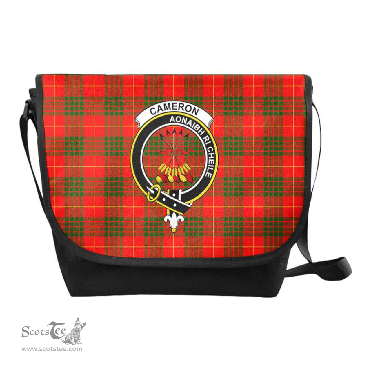 ScotsTee Shop Scottish Cameron Clan Crest Tartan Messenger Bag Plaid Shoulder Bag