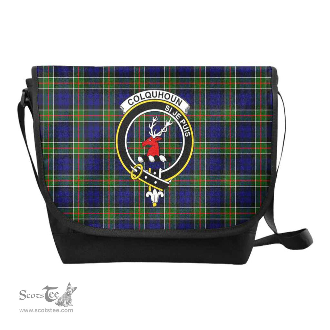 ScotsTee Shop Scottish Colquhoun Clan Crest Tartan Messenger Bag Plaid Shoulder Bag
