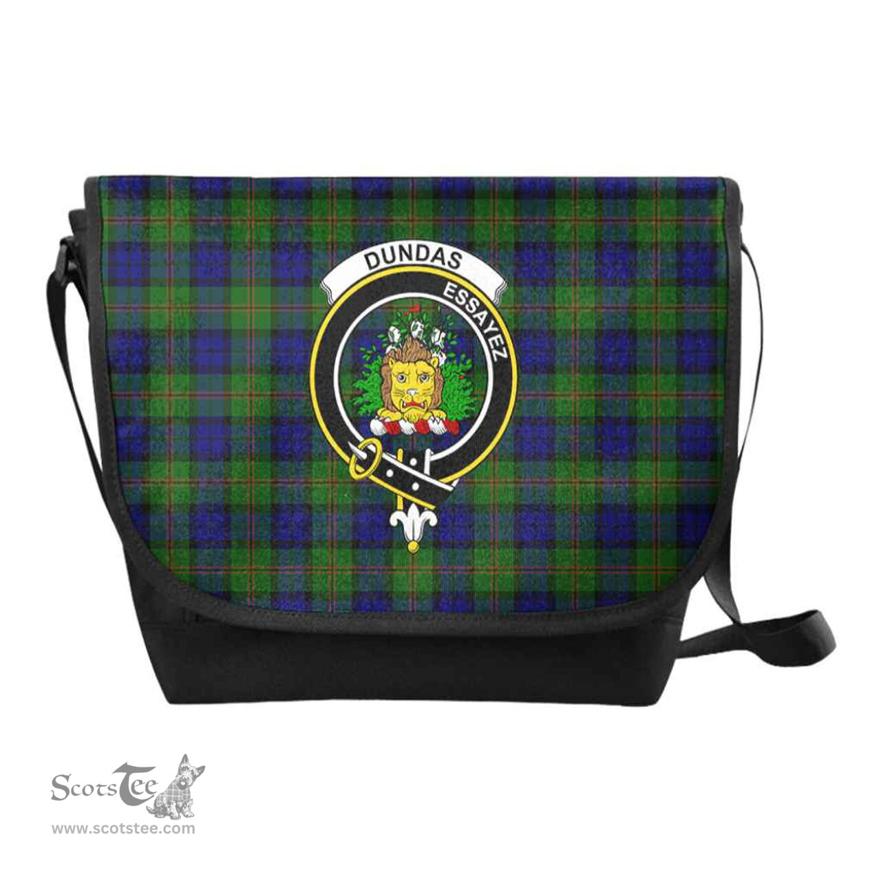 ScotsTee Shop Scottish Dundas Clan Crest Tartan Messenger Bag Plaid Shoulder Bag