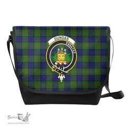 ScotsTee Shop Scottish Dundas Clan Crest Tartan Messenger Bag Plaid Shoulder Bag