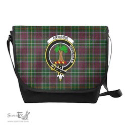 ScotsTee Shop Scottish Crosbie Clan Crest Tartan Messenger Bag Plaid Shoulder Bag