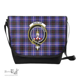 ScotsTee Shop Scottish Dunlop Clan Crest Tartan Messenger Bag Plaid Shoulder Bag