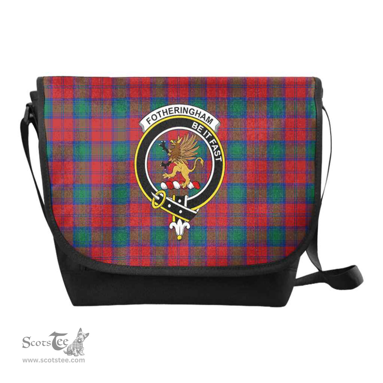 ScotsTee Shop Scottish Fotheringham Clan Crest Tartan Messenger Bag Plaid Shoulder Bag
