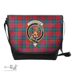 ScotsTee Shop Scottish Fotheringham Clan Crest Tartan Messenger Bag Plaid Shoulder Bag