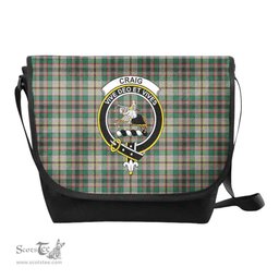 ScotsTee Shop Scottish Craig Clan Crest Tartan Messenger Bag Plaid Shoulder Bag