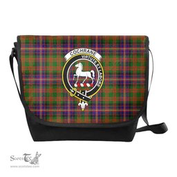 ScotsTee Shop Scottish Cochrane Clan Crest Tartan Messenger Bag Plaid Shoulder Bag