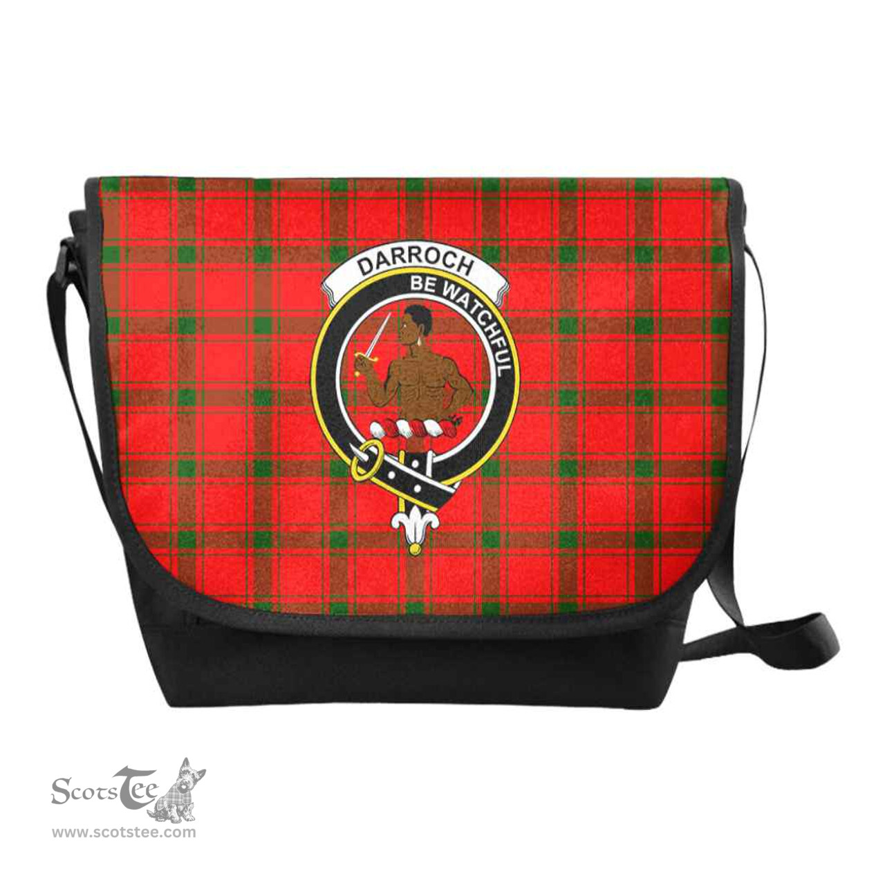ScotsTee Shop Scottish Darroch (Gourock) Clan Crest Tartan Messenger Bag Plaid Shoulder Bag