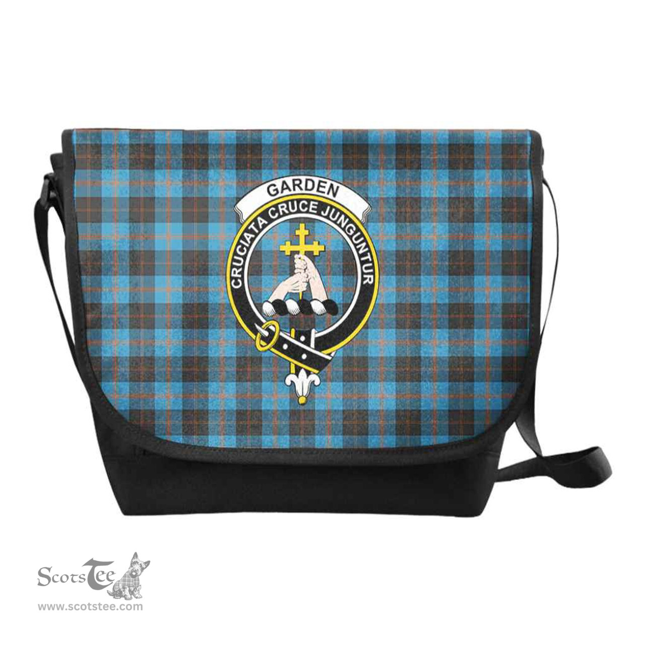 ScotsTee Shop Scottish Garden Clan Crest Tartan Messenger Bag Plaid Shoulder Bag